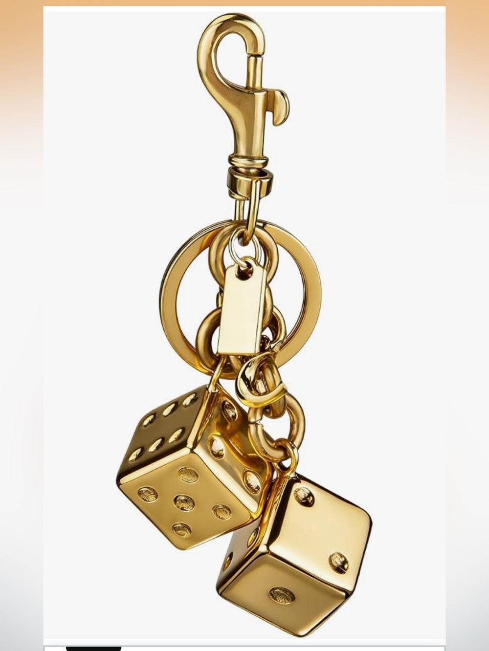 Bag Charm/Key Chain-Dice Metal Cool Keychain Handbag Bag Pendant Key Chain Keych - Picture 2 of 11